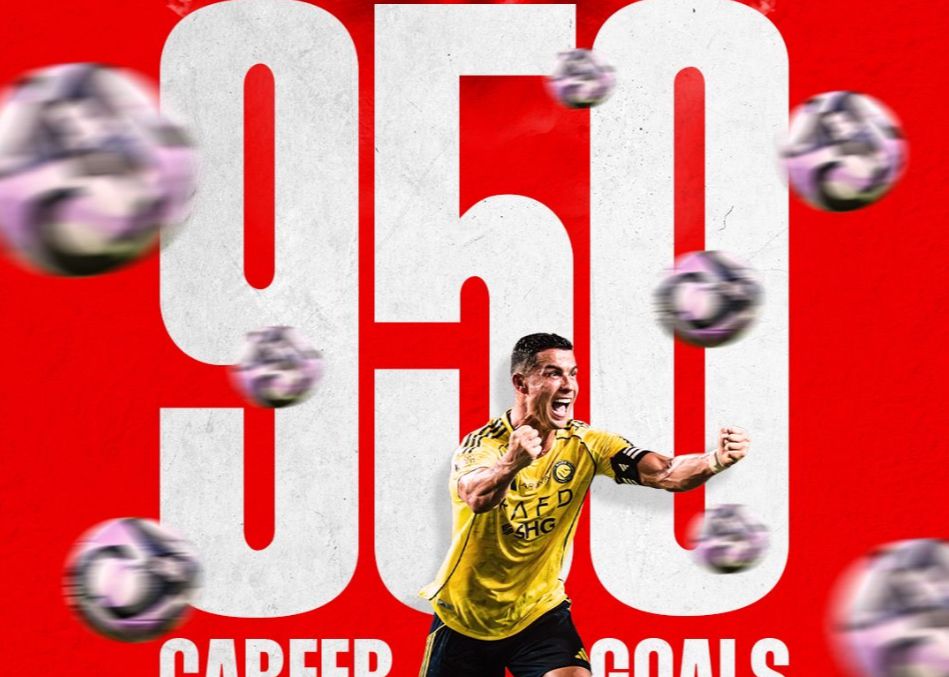 Cristiano Ronaldo alcanza los 950 goles en su carrera, todavía a 50 goles de los 1.000
